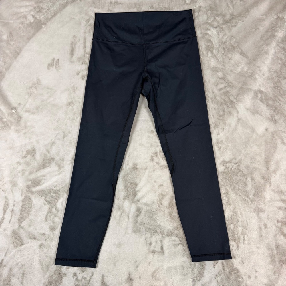 Lululemon Black High Rise Cropped Leggings Size 12 Yoga Training Activewear